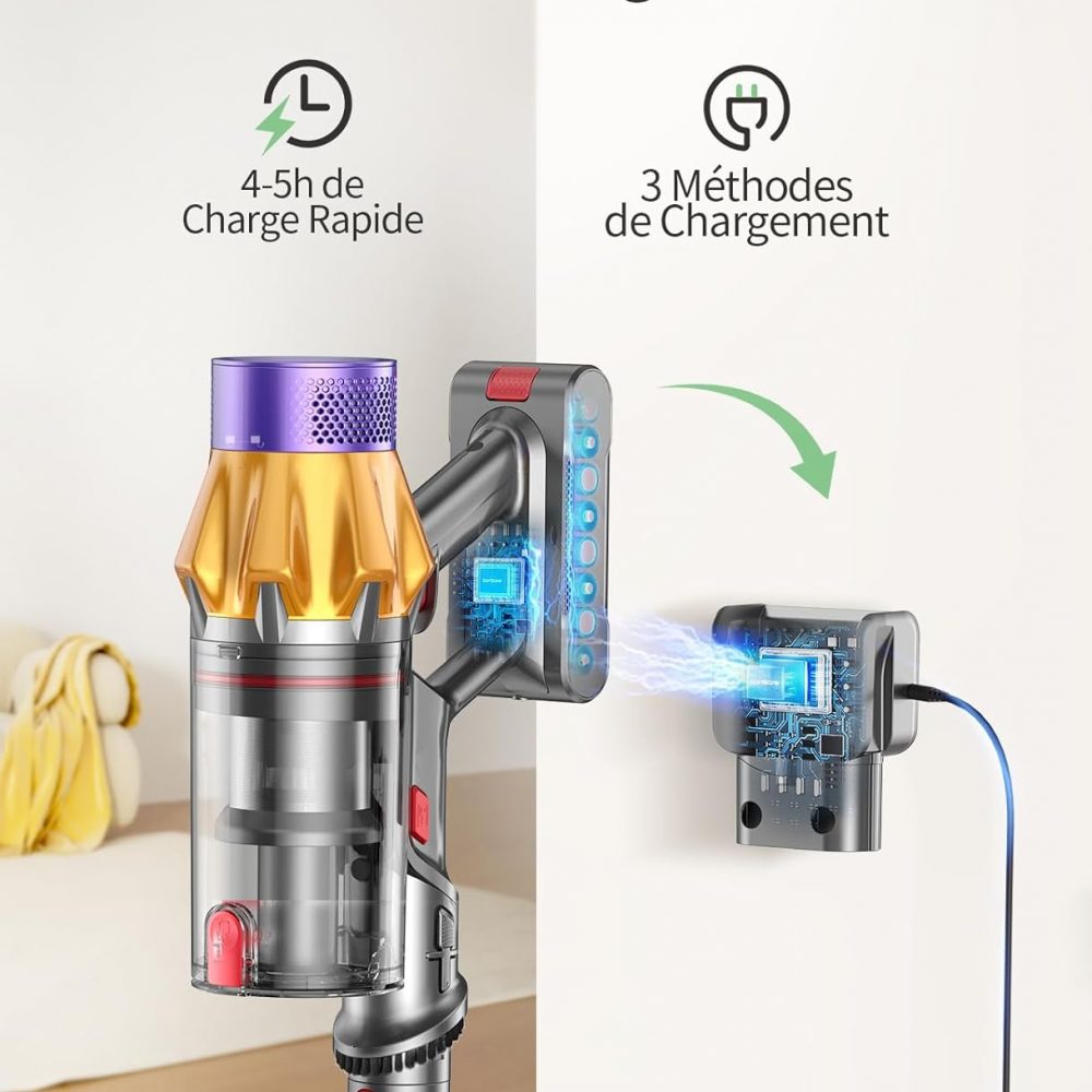 Aspirapolvere Senza Fili SunSare X7A – 45.000 Pa, Motore Brushless 550W, 60 Min di Autonomia, Display Touch